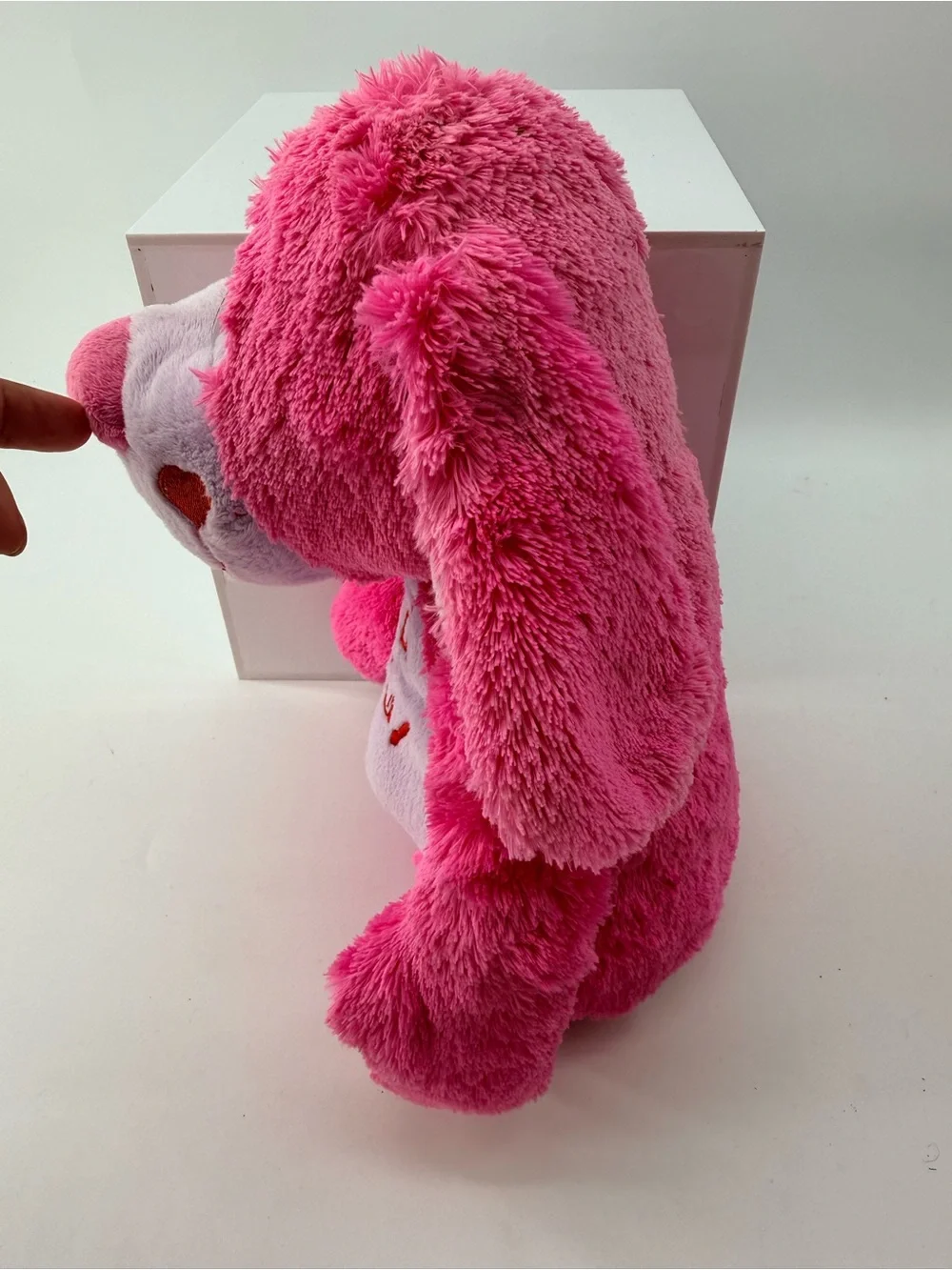 Plush Pink Dog Toy with Embroidered 'Wild for You' Message